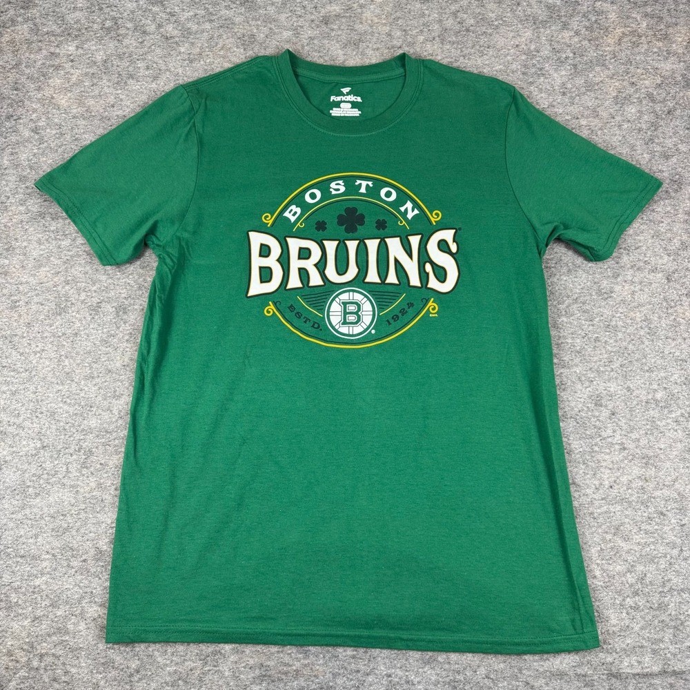 Fanatics Boston Bruins St. Patrick's Day Luck T-Shirt Tee Green Mens Medium M